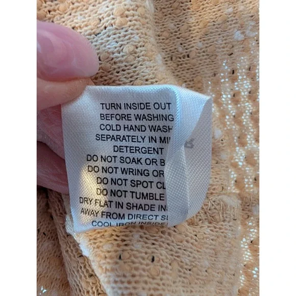 Sabo Khaki White Slub Knit Boucle Midi Skirt XS Neutral Resort Chic Lounge‎ - Picture 6 of 9